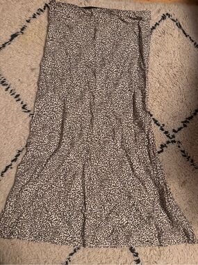 Jenni Kayne Beige and Black Leopard A-Line Skirt
